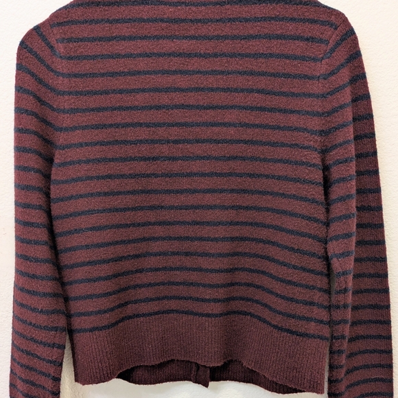 ZARA Burgundy 1509/104/681 | V-Neck Cardigan in Red and Navy Blue - Picture 5 of 6